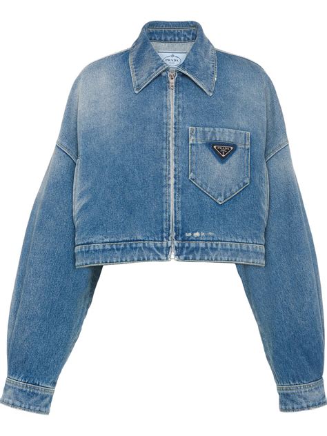 denim prada jacket|prada denim jacket cropped.